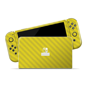 Nintendo Switch OLED Yellow Carbon Fiber COS0003