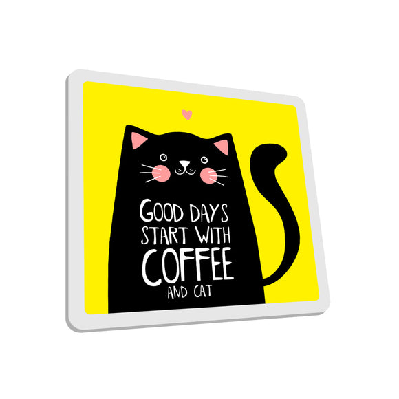 Square Coaster Coffee Cat SCT0005